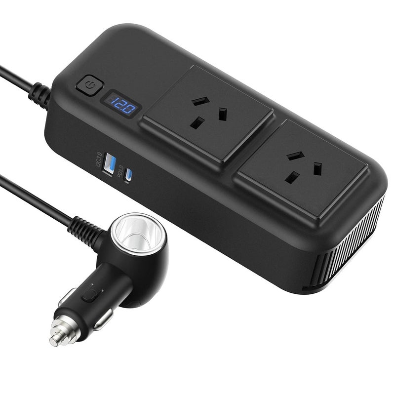 Bluejw 4-Port USB Car Charger 12V DC to 110V/220V Car Power Inverter 200W - Auto Plug Adapter Outlet Converter for Laptop, Computer, & Automobile Chargers - Image 1